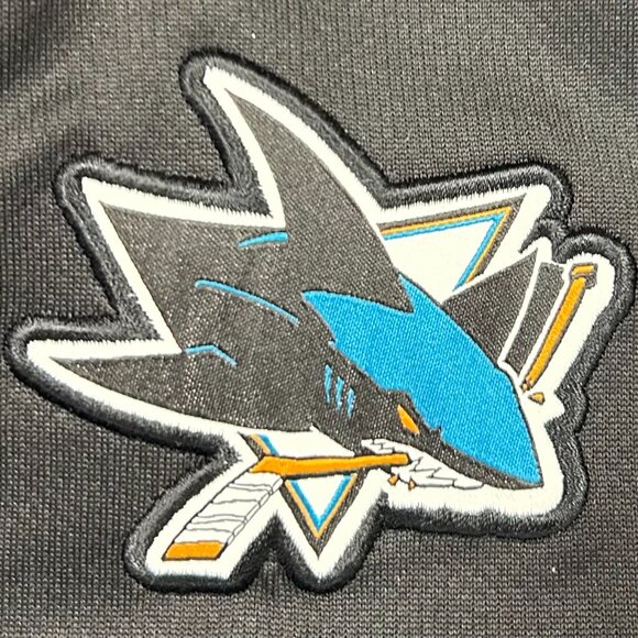 San Jose Sharks NHL Hockey 1/4 Zip Pullover Reebok Center Ice Collection Sz XL - Picture 2 of 9